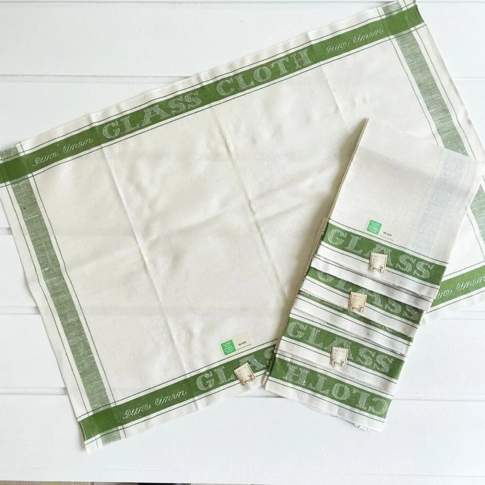 B Altman & Co Vintage 4 Piece Tea Towel Set Pure Linen 29.5